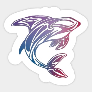 Purple Orca Whale Tattoo Sticker